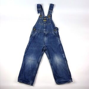 VTG Osh Kosh B'Gosh Denim Overalls Kids‎ Sz 4T Made USA Vestbak 100% Cotton